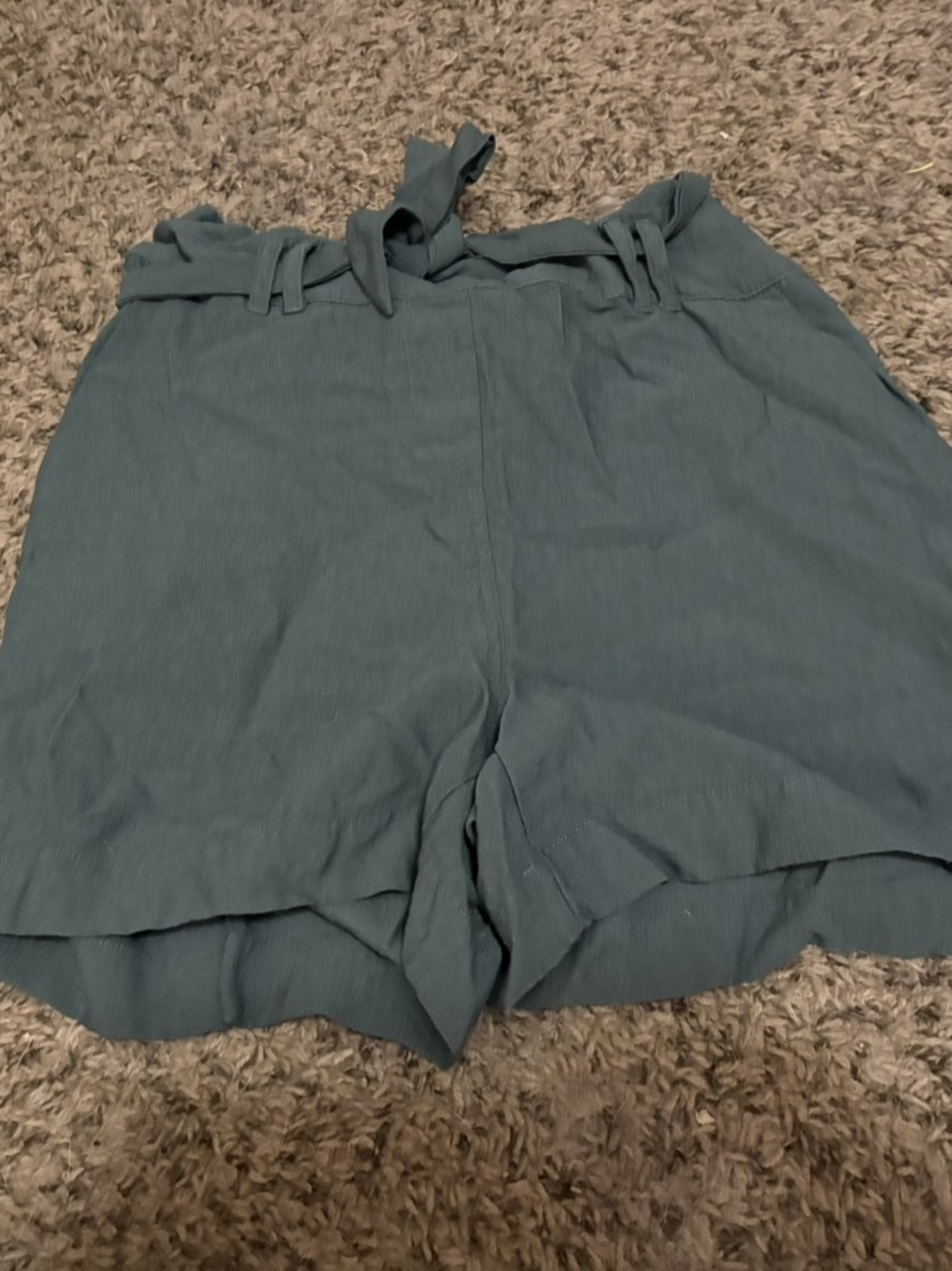 Maurices High-Waist Teal Tie-Belt Shorts